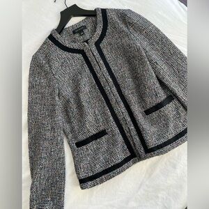 Ann Taylor Black and White Tweed Blazer